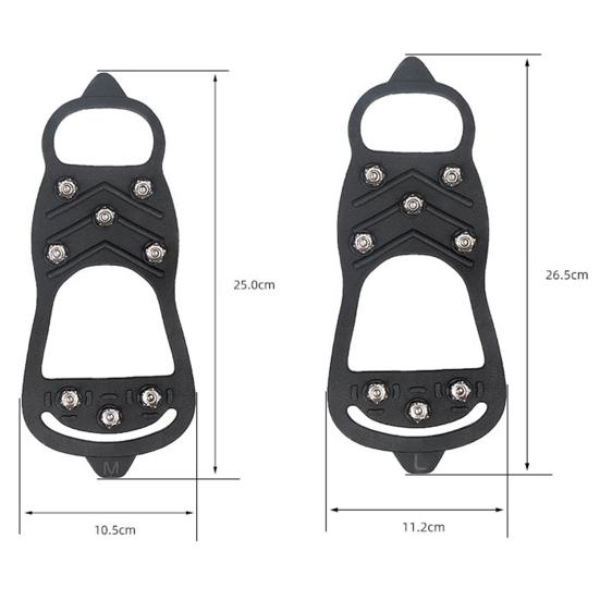 2Pcs 8-tooth Anti-Skid Ice Climbing Shoe Spikes Grips Snowshoes Covers Crampons