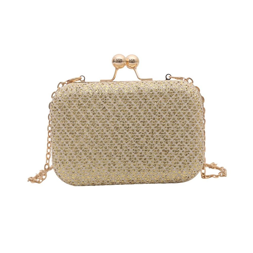 

New Clutch Bag Evening Bag Glitter Chain Strap Chain Purse Crossbody Bag золотий