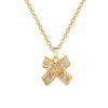 Butterfly T-Shaped Zircon Full Diamond Fashionable Light Luxury Temperament Gorgeous Full Diamond Necklace Female Versatile Collarbone Chain