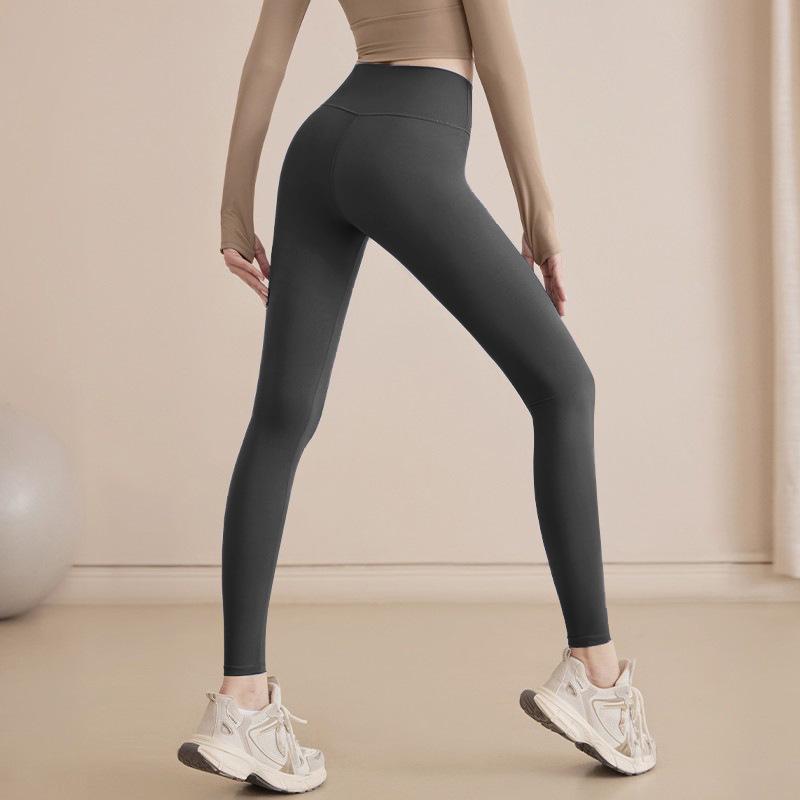 

Женские брюки для йоги с высокой талией, быстросохнущие - ощущение обнаженности, подтягивающие бедра, эластичные, идеально подходят для весенних/летних тренировок. XL