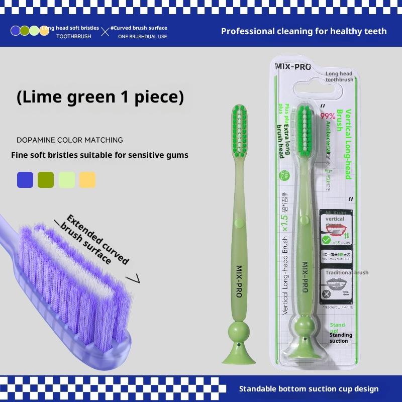 Soft Bristled Long Headed Standable Adult Toothbrush for Deep Cleaning Oral Teeth Household Dentistry Product