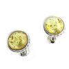 Les Trésors De Lily [N1993] - Honey Amber 'Inspiration' Silver Earrings (rhodium-plated) - 10 Mm