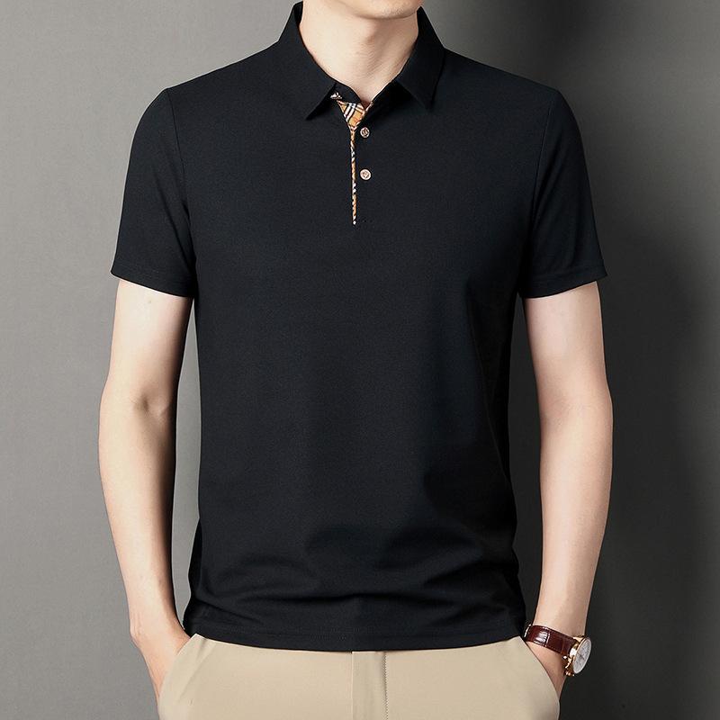 Summer New Style Waffle Breathable Short-sleeved T-shirt Loose Large Size Men's Thin Lapel T-shirt Bottoming Shirt