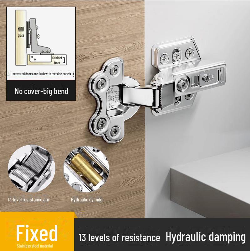 304 Stainless Steel Hydraulic Buffer Wardrobe Cabinet Door Folding Hinge