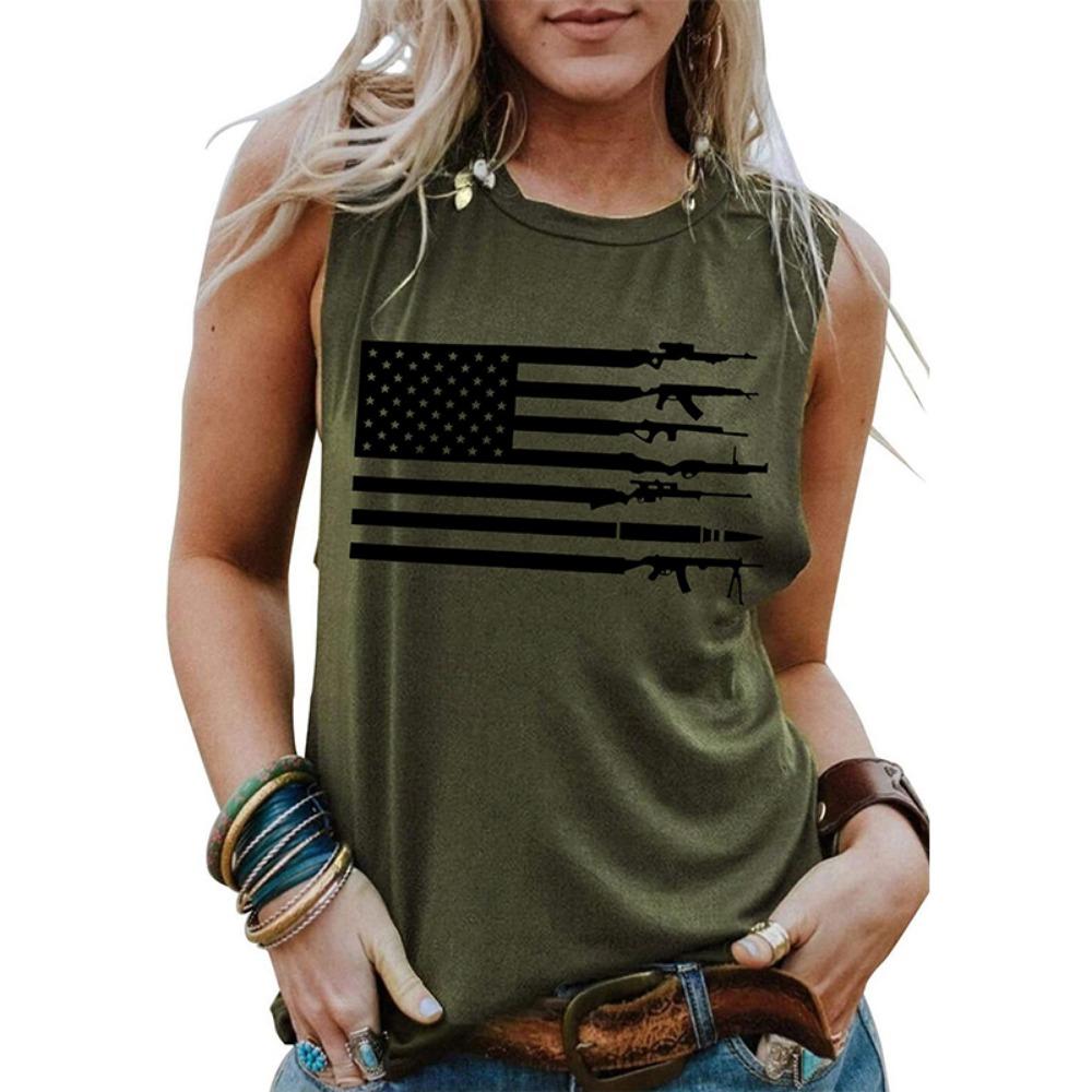 Summer USA American Flag 3D Print Tank Tops Sexy Woman Streetwear Y2k Tops Oversized Vest Off Shoulder Sleeveless Woman Camisole