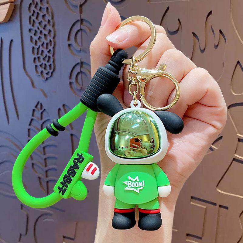 Tide Cool Bear Keychain Pendant Creative Cartoon Couple Car Key Chain Schoolbag Small Pendant Small Gift