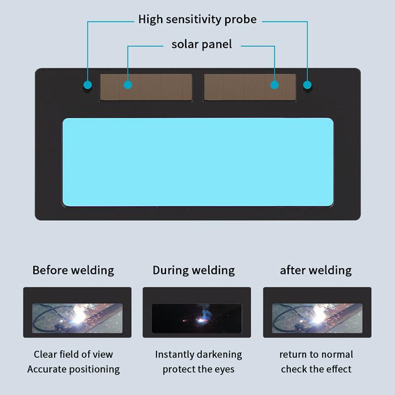 Solar Auto-Abdunkelnde Schweißlinse Schweißbrille Solarbetriebene Schweißhelm-Schutzbrille Schweißhelm Maske Zubehör