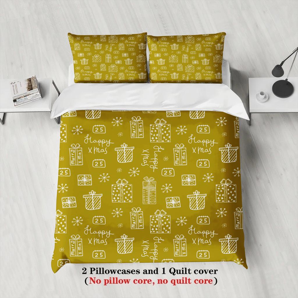 Christmas Bedding Set Christmas Gift Duvet Cover Set Single Twin Queen King Size No Filling Christmas Gift For Home Decor