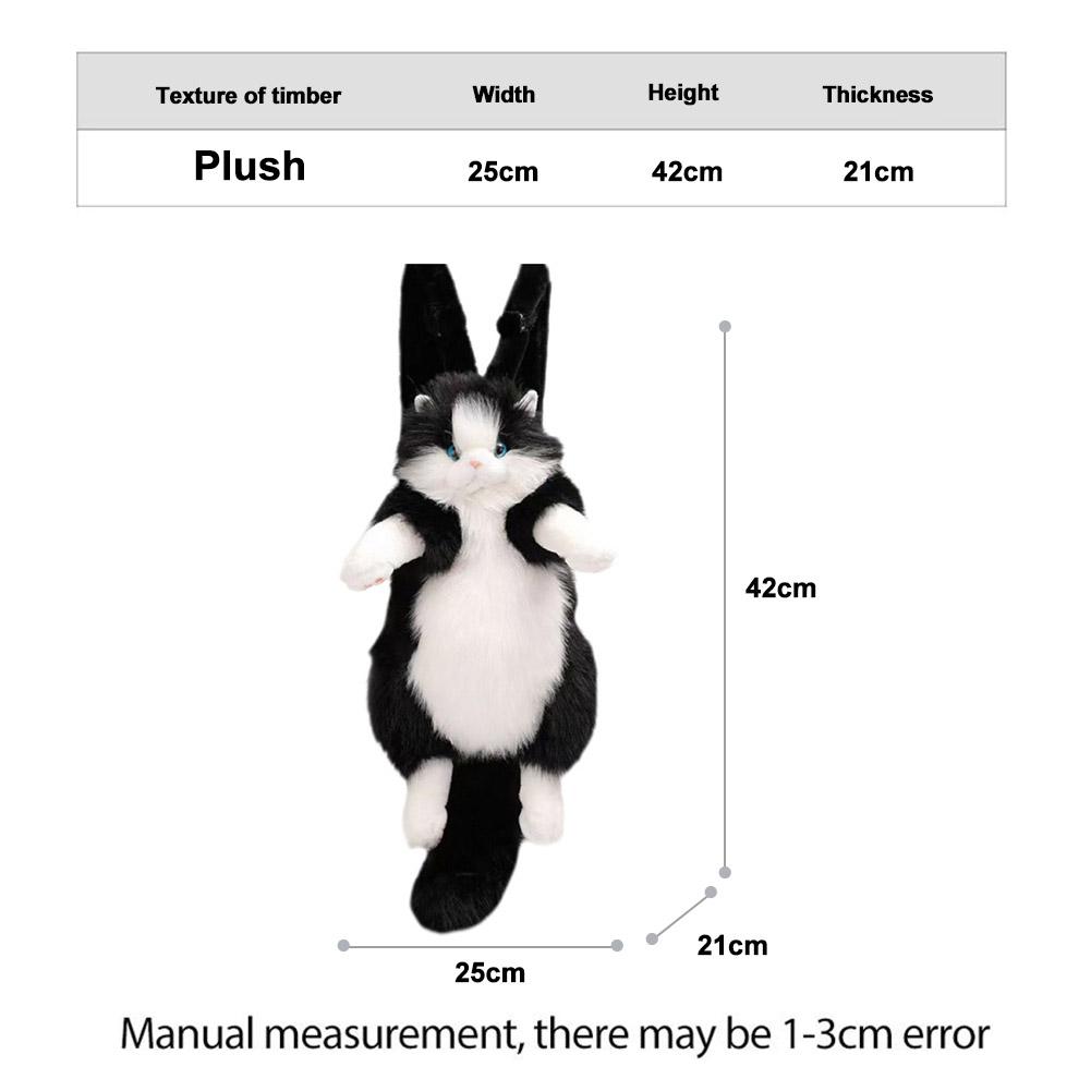 Cute Simulated Cat Designer Backpack Women Soft Plush Trendy Backpack Purse for Woman School Bag Gift for Girls