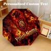 8 Rib Auto Folding Umbrella Galatasaray FC Print Custom Name Text Portable Rain Gear