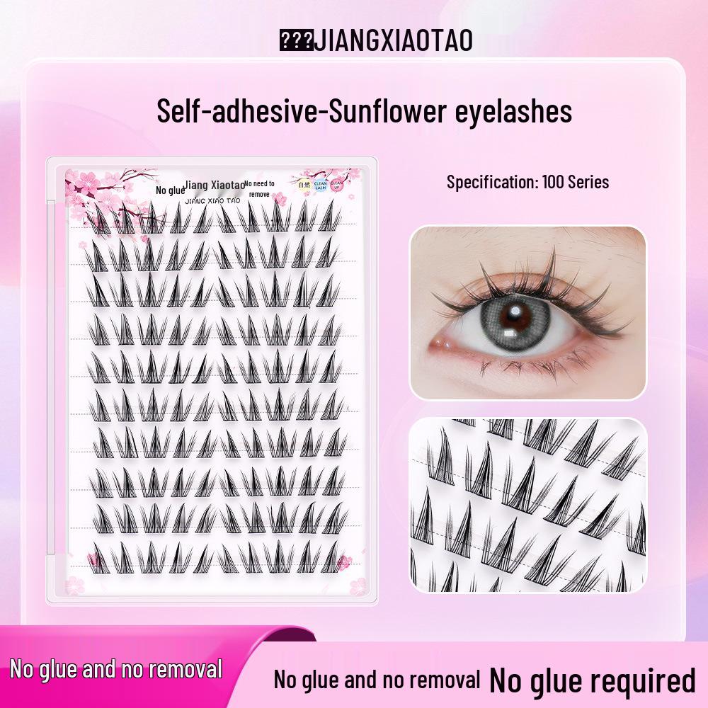 ACE Klebefreie Selbstklebende Cartoon-Büschelfalsche Wimpern - Natürlich, Faules Tragen