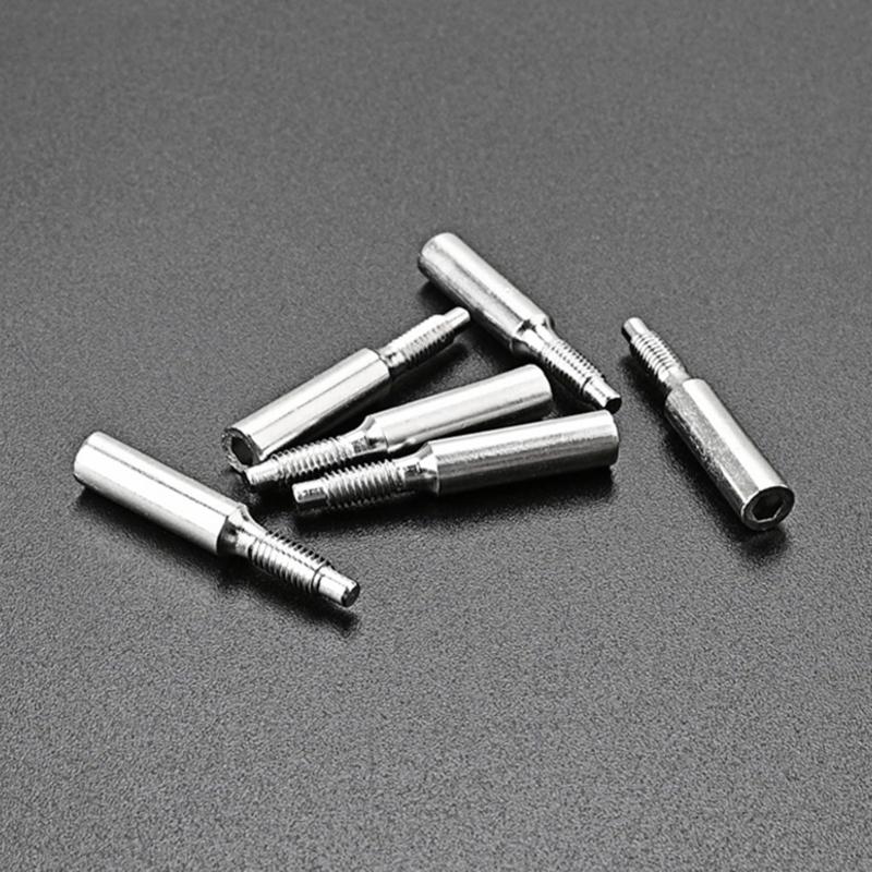 6Pcs Guitar Tremolo Bridge String Lock Screw Chrome Guitar String Mounting Screw