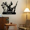 Customizable Hunting Metal Sign - Personalized Deer, Rifle & Bow Design - Heavy-Duty Outdoor/Indoor Decoration - Custom Name