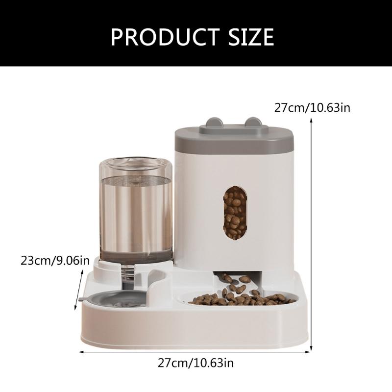 2 in 1 Practical Dog Water Food Bowl Water Dispenser for Pet Cats Lovely Dog Feeder Large Capacity Food Container Bowl