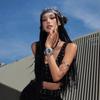 Square Y2k Print Turban Soft Punk Bandana Elegant Leopard Print Hair Scarf  Outdoor
