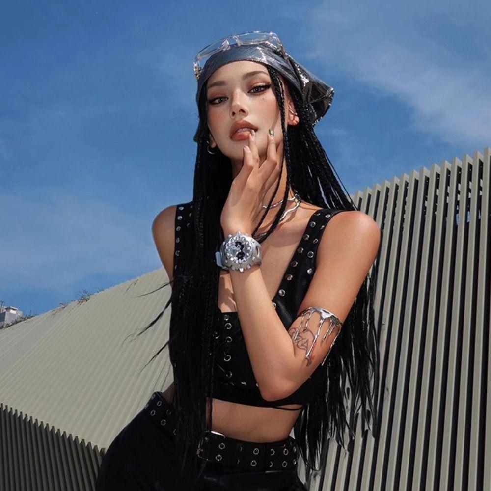 Square Y2k Print Turban Soft Punk Bandana Elegant Leopard Print Hair Scarf  Outdoor