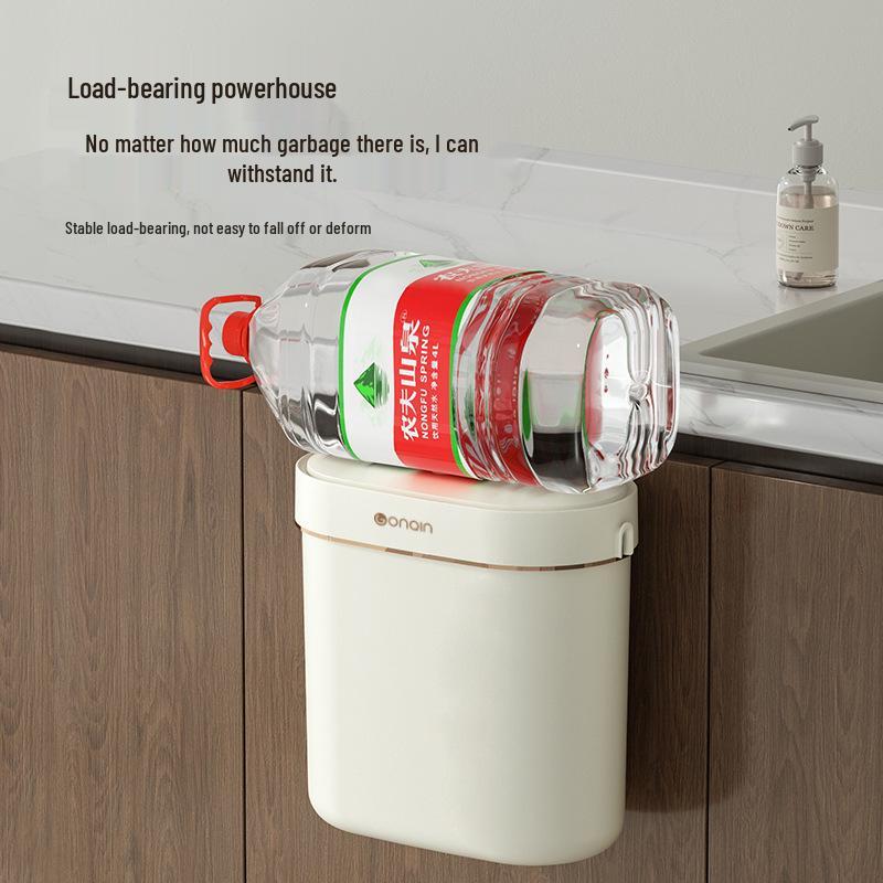 Wall-Mounted Trash Can with Lid for Bathroom, Kitchen, and Crevice Spaces - High-End Storage Solution