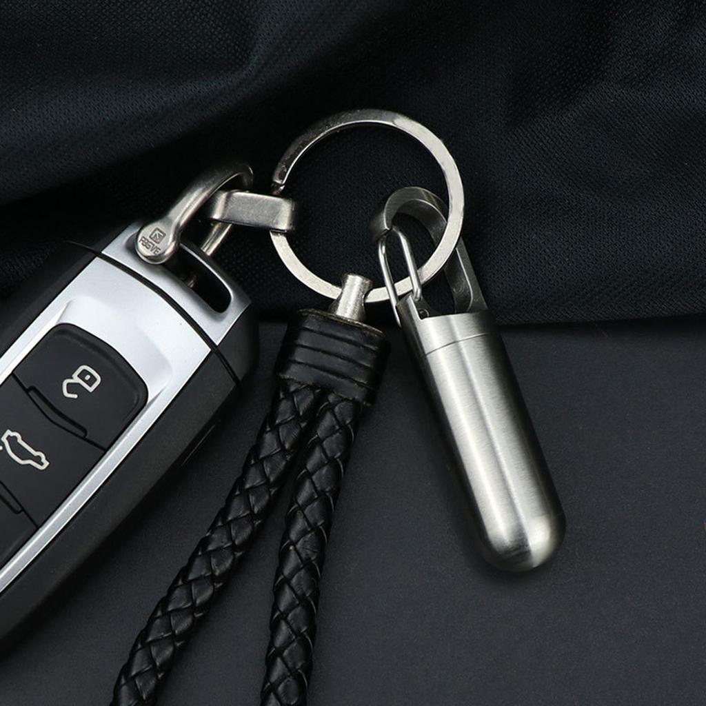 Small Pocket Box Keychain, Portable Aluminium Alloy Case Container For Purse, Holder Bottle For Outdoor