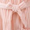 Candy Stripe Coral Fleece Hooded Bathrobe: Quick-Dry, Breathable, Skin-Friendly, and Warm.