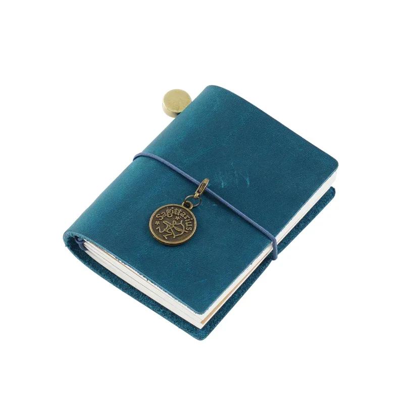 Fromthenon Traveler's Notebook Mini Loose-leaf Notebook Top Layer Leather Pocket Planner Notebooks for Students Stationery