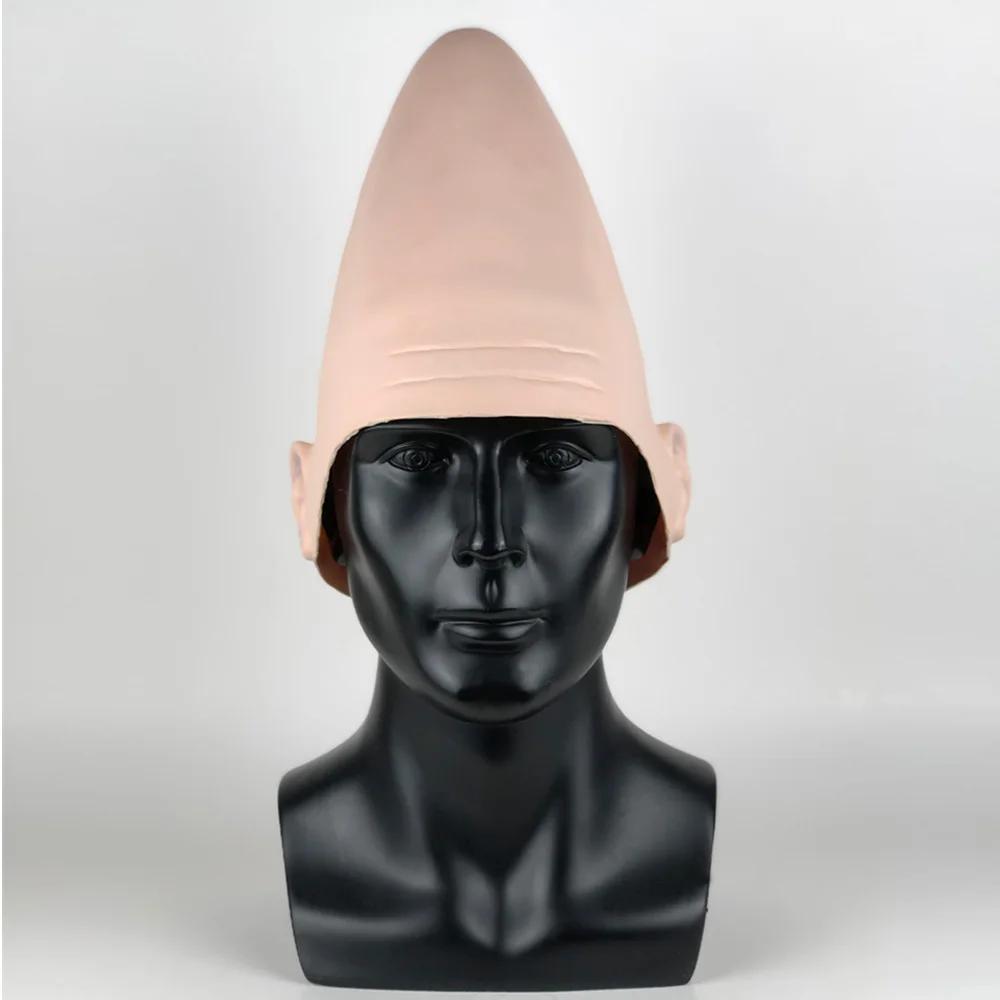 Conehead Conical Alien Mask Cap Cosplay Fake Eagg Shaped Skin Latex Helmet Halloween Carnival Purim Party Costume Props