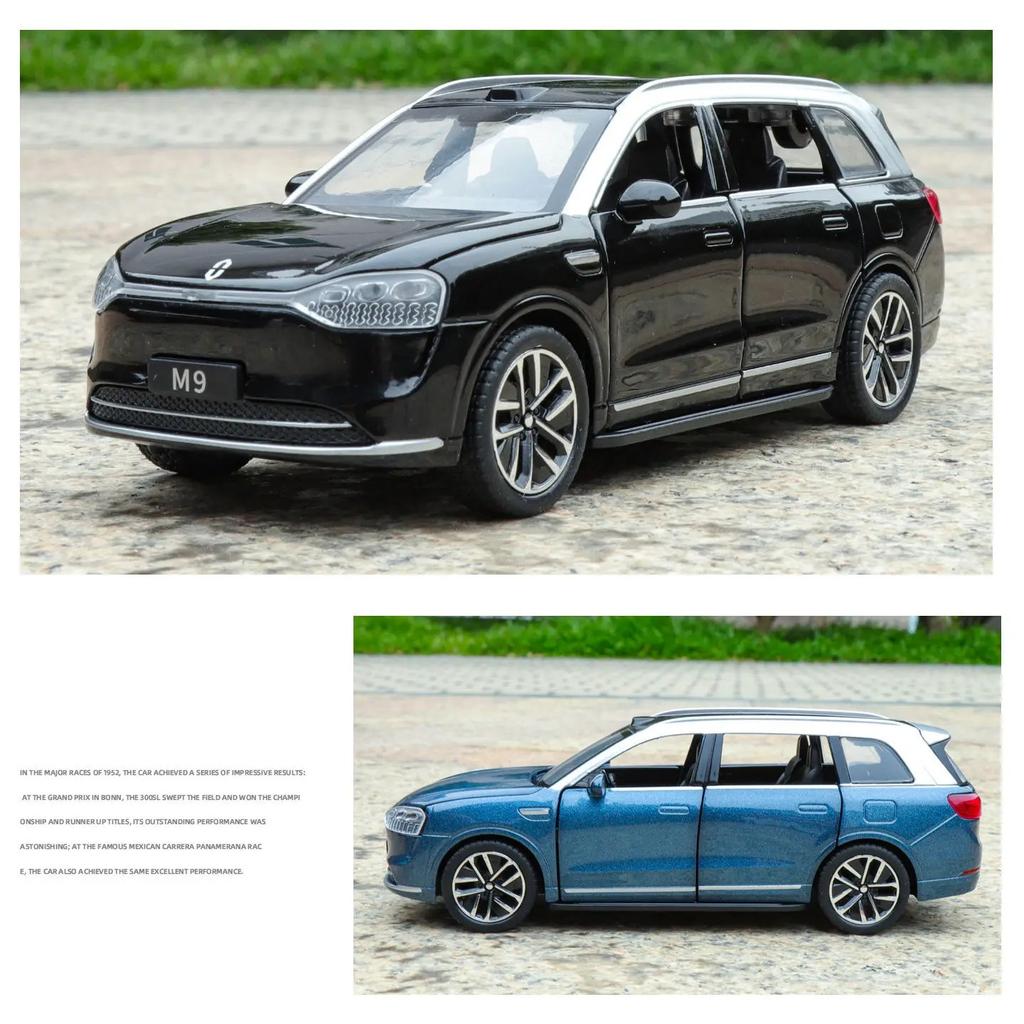 1/32 AITO M9 SUV Alloy New Energy Car Model Diecasts Metal Luxy Vehicles Car Model Simulation Sound and Light Childrens Toy Gift