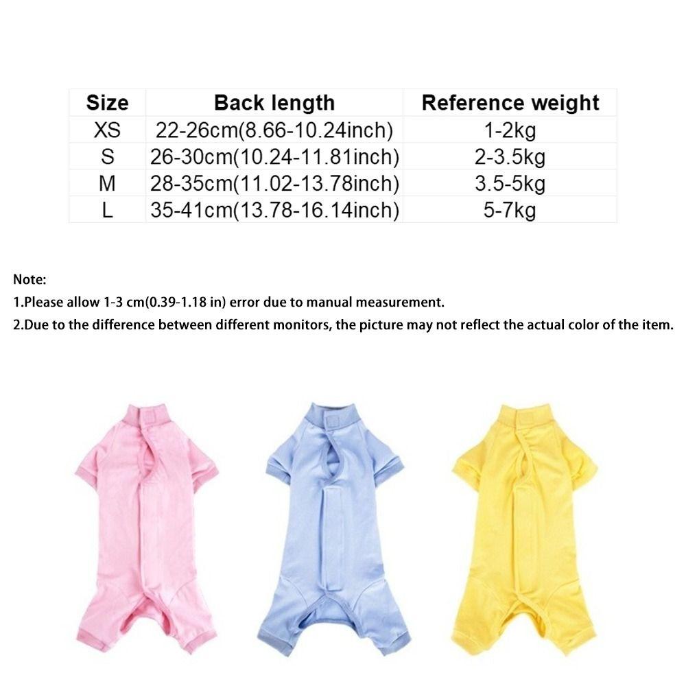 Adjustable Cat Recovery Suit Breathable Solid Color Pet Anti-Lick Suit Soft Comfortable Cat Sterilization Suit Wounds Recovery