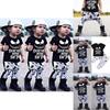 Adorable Halloween Baby Boy Girl Cotton Top T-shirt With Stripe Long Pants Set