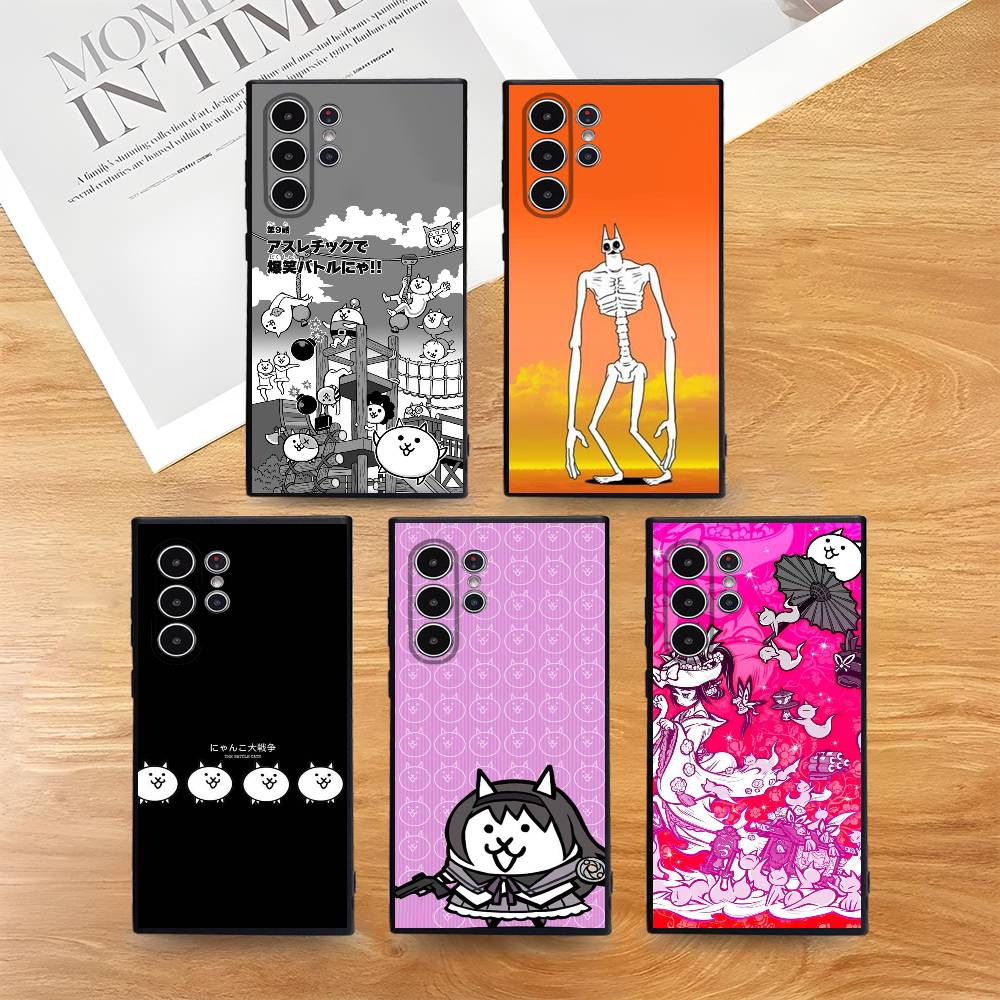 B-Battle Cats Anime Game Phone Case For Samsung S Series S21 S22 S23 S24 S25 FE Plus Ultra TPU Soft To Skin-friendly Case