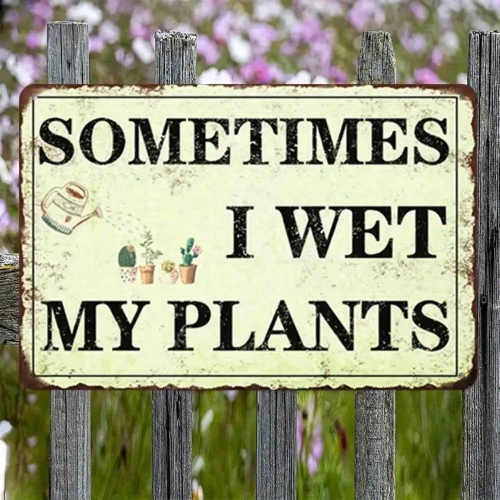 Funny Metal Sign Wet Plants Rustproof Tin Poster Garden Patio Indoor Outdoor Wall Decor Unique Gift