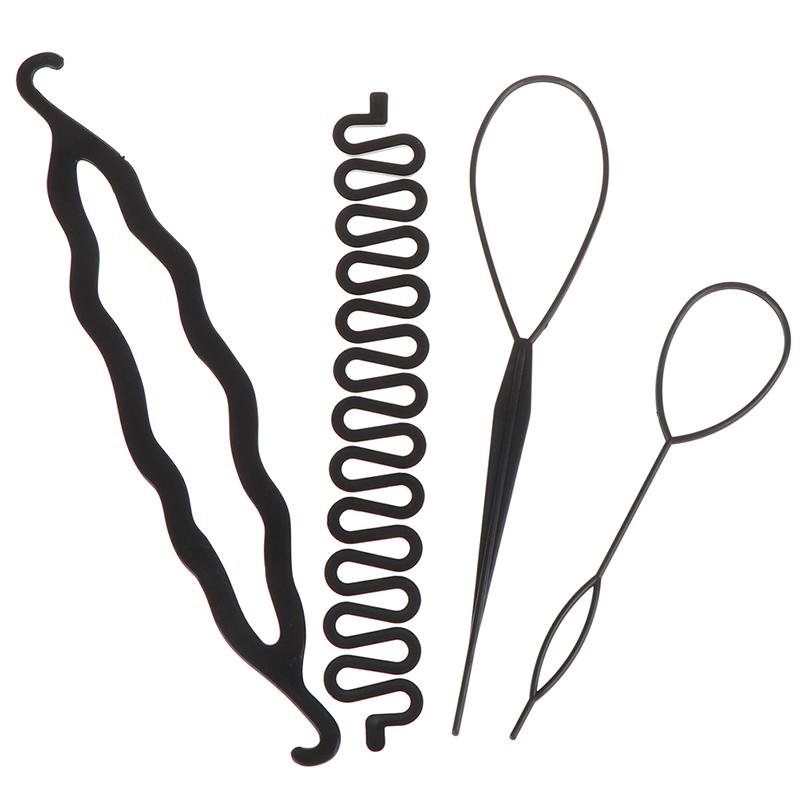 4Pcs/Set Hair Braiding Tool Roller With Magic Hair Clip Twist Styling Bun Maker 4Pcs/Set Hair Braiding Tool Roller With Magic Hair Clip Twist Styling Bun Maker
