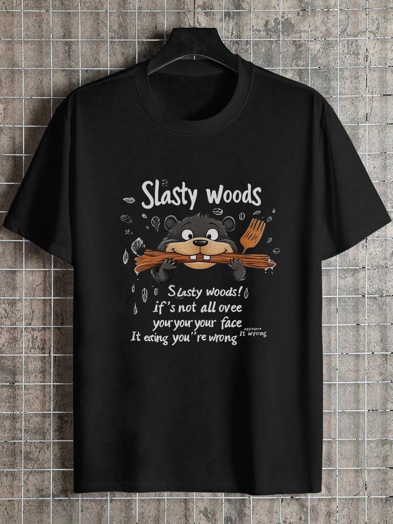 1pc Slasty woods happy beaver BBQ T-shirt