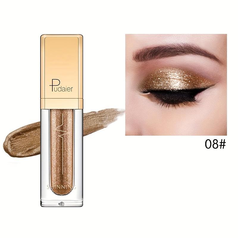 18 Colors Micro Glitter Liquid Eyeshadow, Brickstone Pearlescent Eyeshadow Liquid Waterproof Makeup Smokey Makeup Long Lasting Eyeshadow