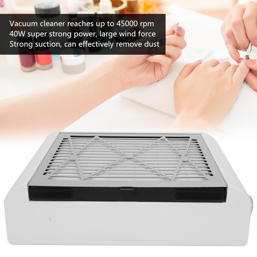 40W Nail Dust Collector Strong Suction Pull Out Filter Nail Art Vacuum Cleaner Manicure Tool