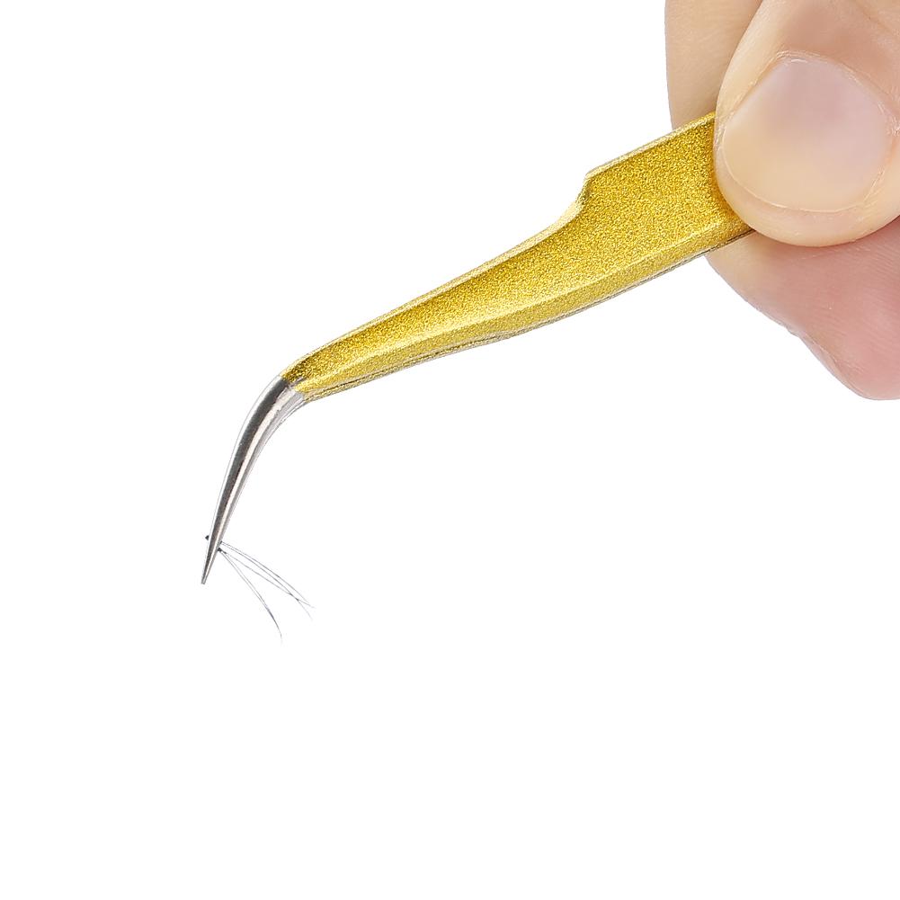 Professional Stainless Steel Tweezers for Eyelash Extension Fake Eyelash Grafting (Curved)