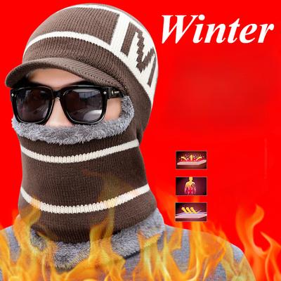 Κασκόλ Winter Beanie Καπέλο Θερμικό Fleece Πλεκτό Καπέλο Μαλακό Ζεστό Balaclava Μάλλινο Λαιμόκοψη Κασκόλ Κασκόλ