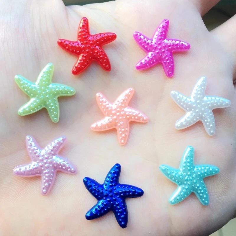 80pcs 18mm DIY Resin sky blue Flatback Starfish Star Mobile Phone Decoration wedding decoration A088
