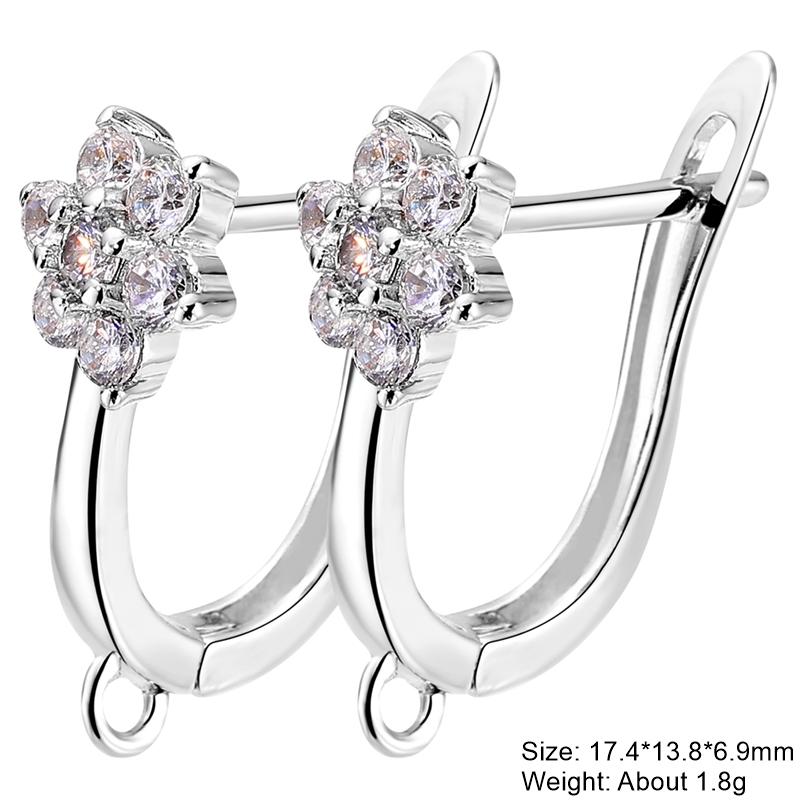 Juya 2 4 Pcs/Lot DIY Anti-Allergy Gold Silver Plated Schwenzy Fastener Ear Wire Hooks Women Earrings Accessories Supplies