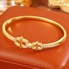 Copper-plated European and American high-end star micro-inlaid horseshoe  niche design light luxury fashion 