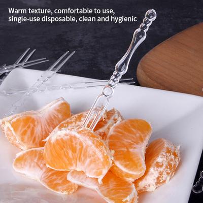 Nuovi 80 Pezzi/160 Pezzi Forchette per Torta in Plastica Frutta 2 Denti Stuzzicadenti per Dessert Snack Insalata Cocktail Antipasto