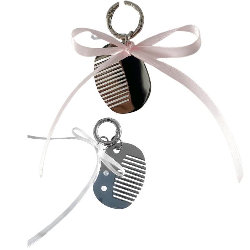 Bowknot Comb Accessory Keychain For Styling And Bag Charm Portable Keyring Decoration Handbag Accessory