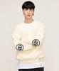 GRAVER [Unisex] Elbow Deco Logo Sweatshirt_Cream/Black Logo