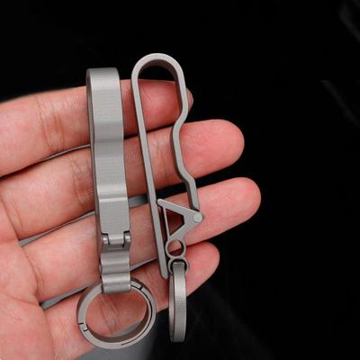 Llavero de aleación de titanio con clip para cinturón, llavero con trabilla para cinturón, llavero para coche para hombres y mujeres