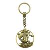 Ornate Gear Keychain Antique Style Punk Pendant Key Holder 30mm Ring