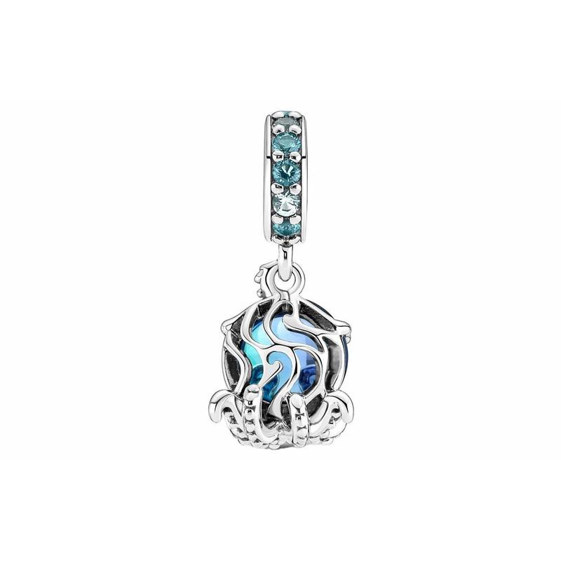 Pandora Murano Glass Cute Octopus Blue 925 Silver Crystal Accessories Unisex Couple Style 791694C01