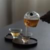 Japanese Style Heat Resistant Hammer Pattern Square Bottom Glass Teapot Side Handle Wooden Kungfu Tea Set Tea Pot With Filter