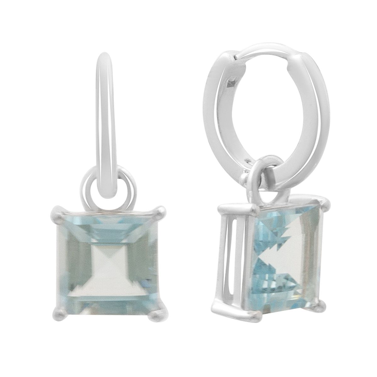 

Silver earrings with natural topaz 5.692ct (2179610) небо синє світло кольору