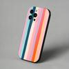 Colorful Striped Minimalist INS Couple Lichee Phone Case for iPhone 17 Air 16 Pro Max 16e 15 Plus 14 13 Mini 12 11  Back Cover