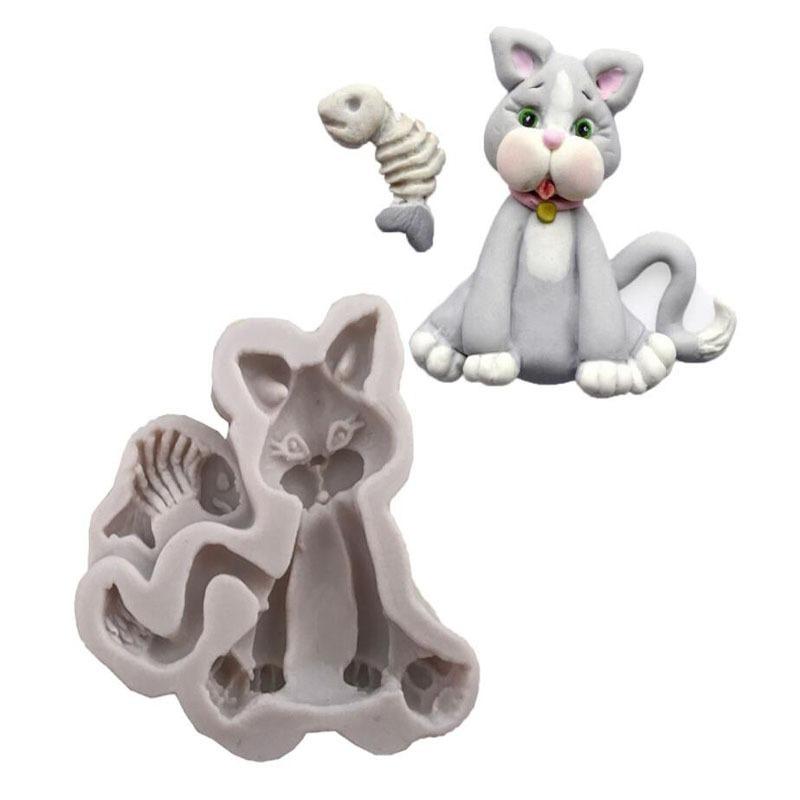 Kitty Silicone Sugarcraft Mold Resin Tools Cupcake Baking Mould Fondant Cake Decorating Tools