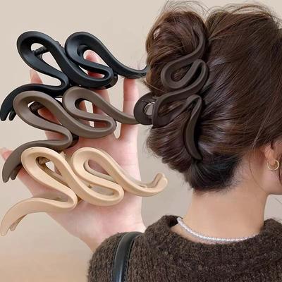 Koreaanse Acryl Matte Golf Haarklauw Clip Voor Vrouwen Meisjes Mode Grote Strik Haai Paardenstaart Clip Hoofddeksel Haaraccessoires